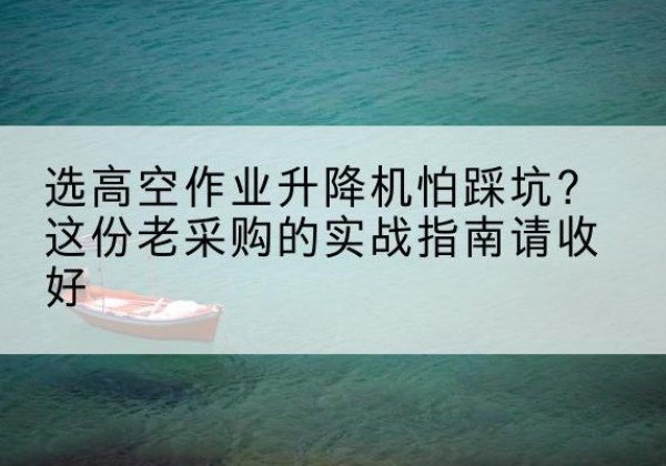 代县高空作业升降机厂家推荐-选高空作业升降机怕踩坑？这份老采购的实战指南请收好